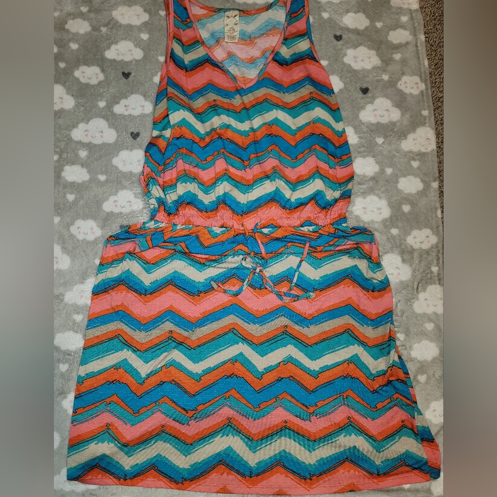 Faded Glory Multicolor Chevron Midi Dress